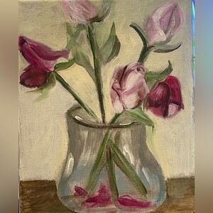 Hand painted rose floral flower wall
Art